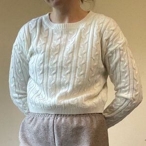 Small cropped white sweater